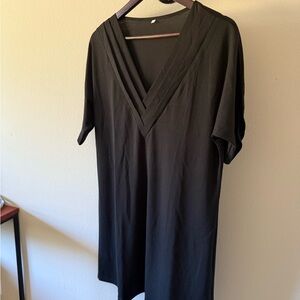 Elegant Black V-Neck Dress
